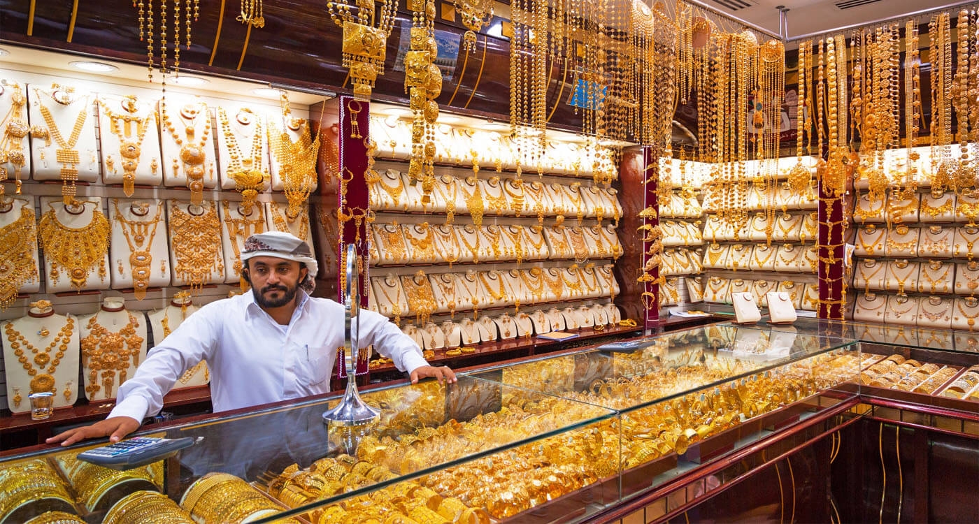 O mercado de Ouro em Dubai